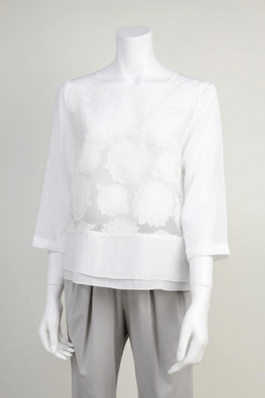 trois 【T51-3104】trois / カットジャガード花柄ブラウス