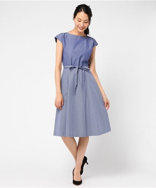 MACKINTOSH PHILOSOPHY ストライプコンビワンピース