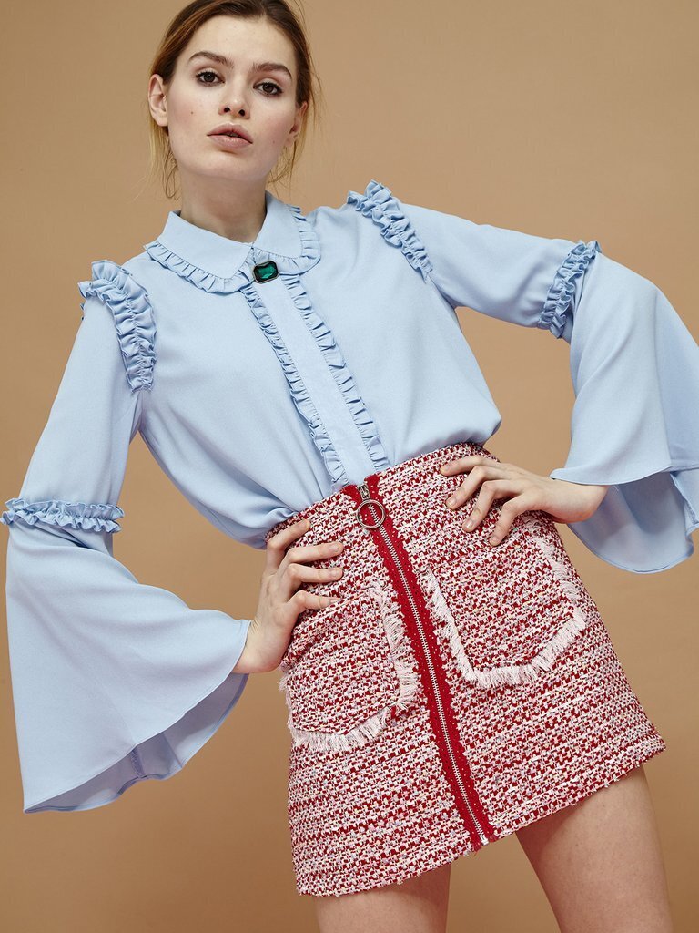 sister jane Blue Lagoon Ruffle Blouse