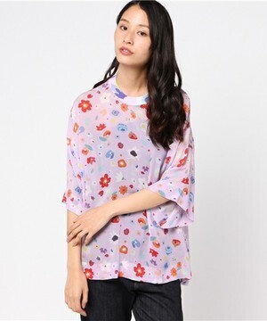 G.V.G.V. FLORAL PRINT CHIFFON TEE