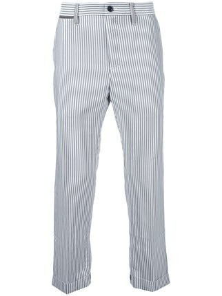 sacai ストライプ柄 クロップドパンツ