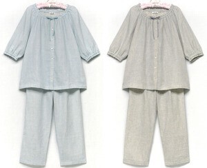 IKUKO Ｗガーゼ７分袖全開パジャマ