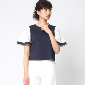 QUEENS COURT 【洗濯機で洗える】袖3DレースTシャツ