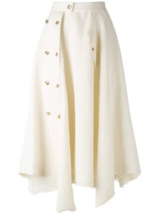 LOEWE ボタン装飾 アシンメトリースカート