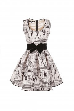 ELISABETTA FRANCHI Mini dress with print and belt
