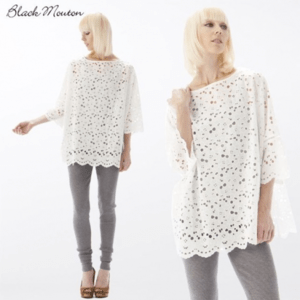 Black Mouton コットンエンブロイダリーチュニック(15101) 002 WHITE