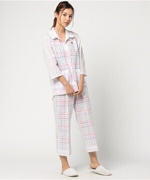 tsumori chisato SLEEP チェック×ストライプ／パジャマ（前開き）