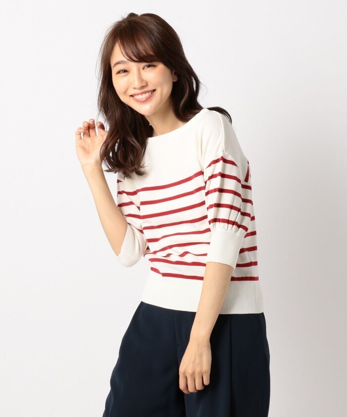 MEW'S REFINED CLOTHES パネルボーダーニット