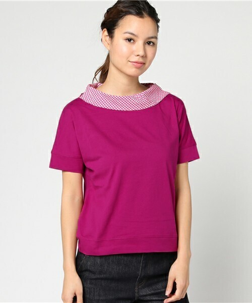POU DOU DOU 変形ロールカラードルマンTシャツ