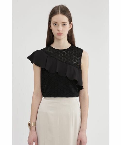 JILLSTUART ティナエンブロイダリーワンショルダーブラウス