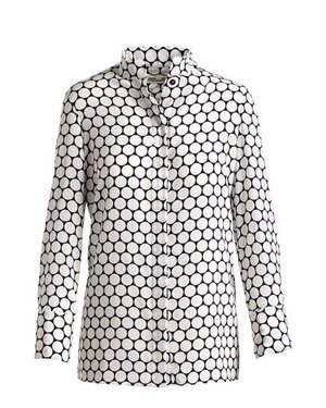 DIANE von FURSTENBERG Long-Sleeve Collared Cuffed Silk Shirt