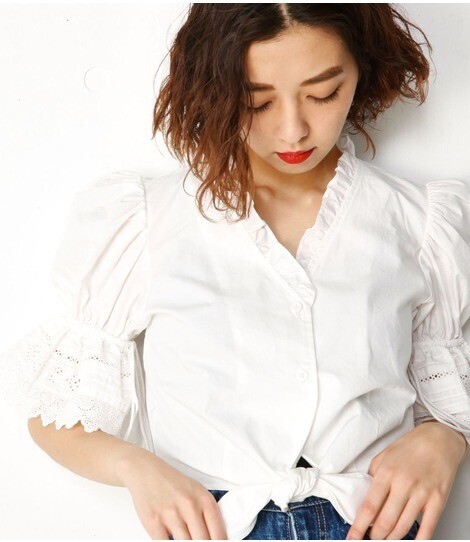 SLY COTTON スカラップレースTOPS