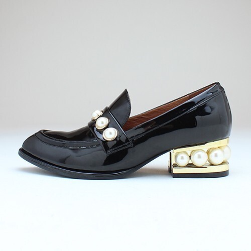 Jeffrey Campbell STATHY-MPP "パール付ヒールローファー"