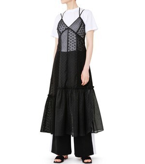 LE CIEL BLEU パッチワークレースドレス