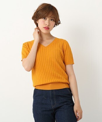 UNRELISH ウォッシャブル半袖リブニット