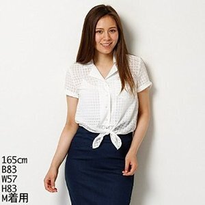 INGNI Amazon.co.jp：前結びシアーギンガム半袖SH