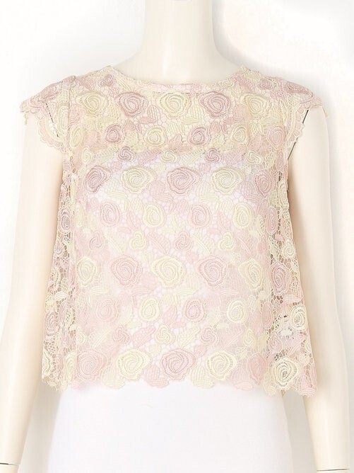 Lily Brown 2トーンレーストップス