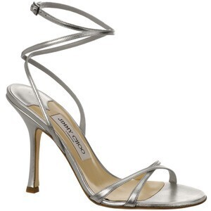 JIMMY CHOO Metallic Leather Strappy Sandals