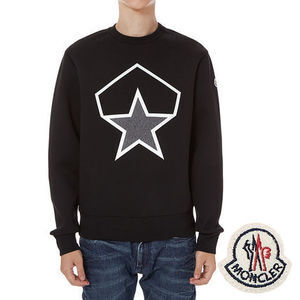 MONCLER 16AW スタープリント ロゴパッチ トレーナー_BLACK