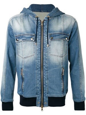 BALMAIN フード付きデニムジャケット