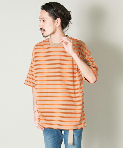 URBAN RESEARCH T/CマルチボーダーBIG TEE
