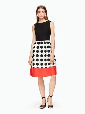 kate spade new york grid dot colorblock dress