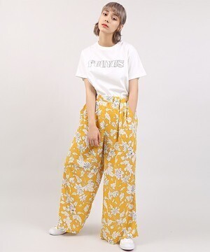 PUNYUS リゾート柄ワイドパンツ