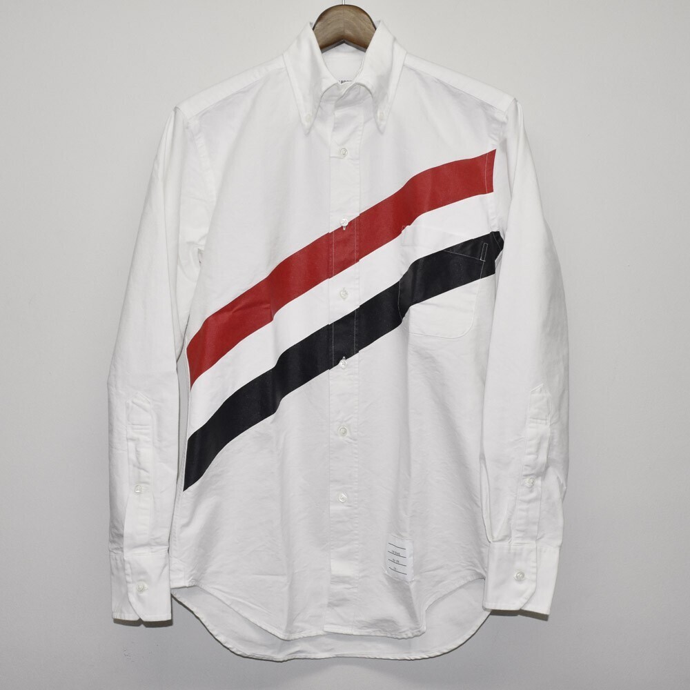 THOM BROWNE.NEW YORK PRINTED DIAGONALSTRIPE OXFORDシャツ