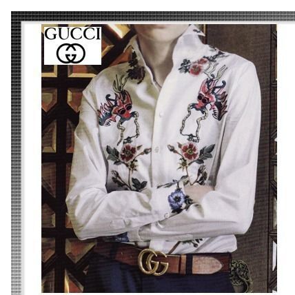 GUCCI 刺繍シャツ