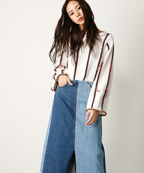 moussy FRONT SLIT DENIM SK