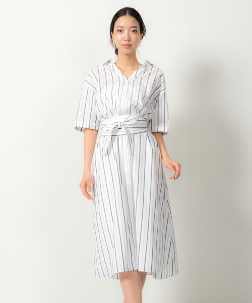 TONAL 抜き衿シャツワンピース