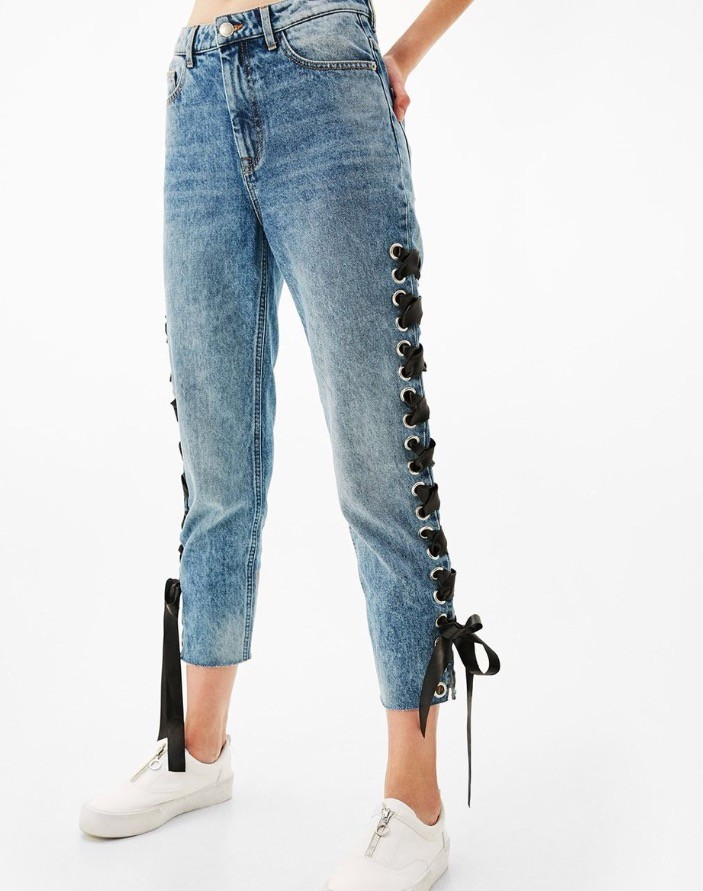 Bershka レースアップデニム
