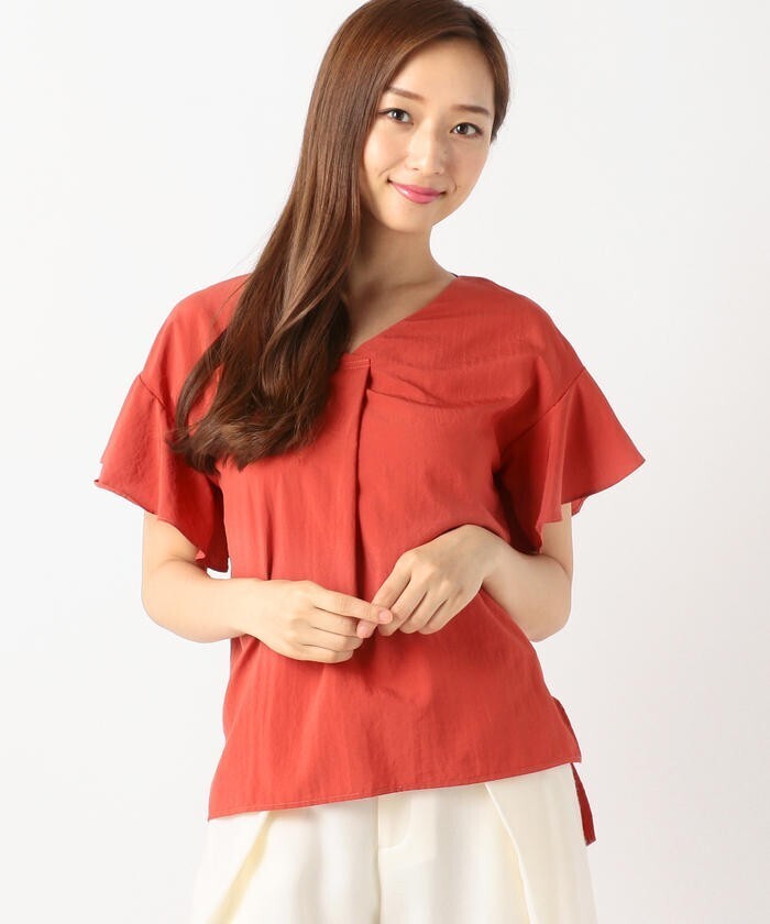 MEW'S REFINED CLOTHES 後リボンラッフルブラウス