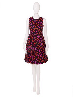 kate spade new york HAUTE STUFF HOT PEPPER FIT AND FLARE DRESS