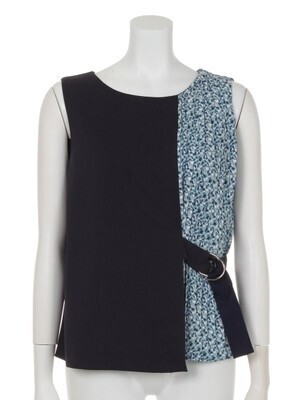 LADYMADE GEOMETRIC PATTERN アシメプリーツTOPS