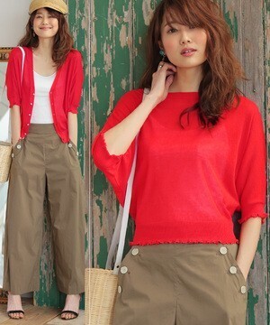 ROPE' PICNIC 2WAY半袖ドルマンカーディガン