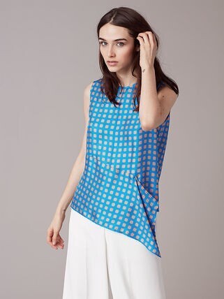 DIANE von FURSTENBERG Sleeveless Ruffle Frontブラウス