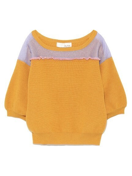 Lily Brown ポンポンシースルーニットトップス