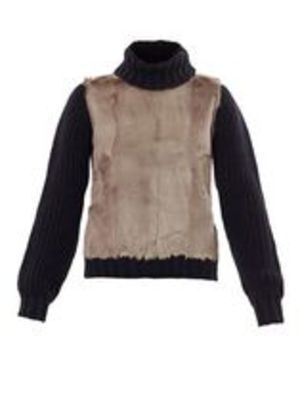 MSGM ファーパネルニット