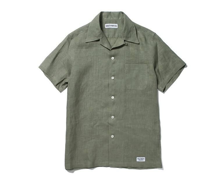 WACKO MARIA LINEN OPEN COLLAR SHIRT