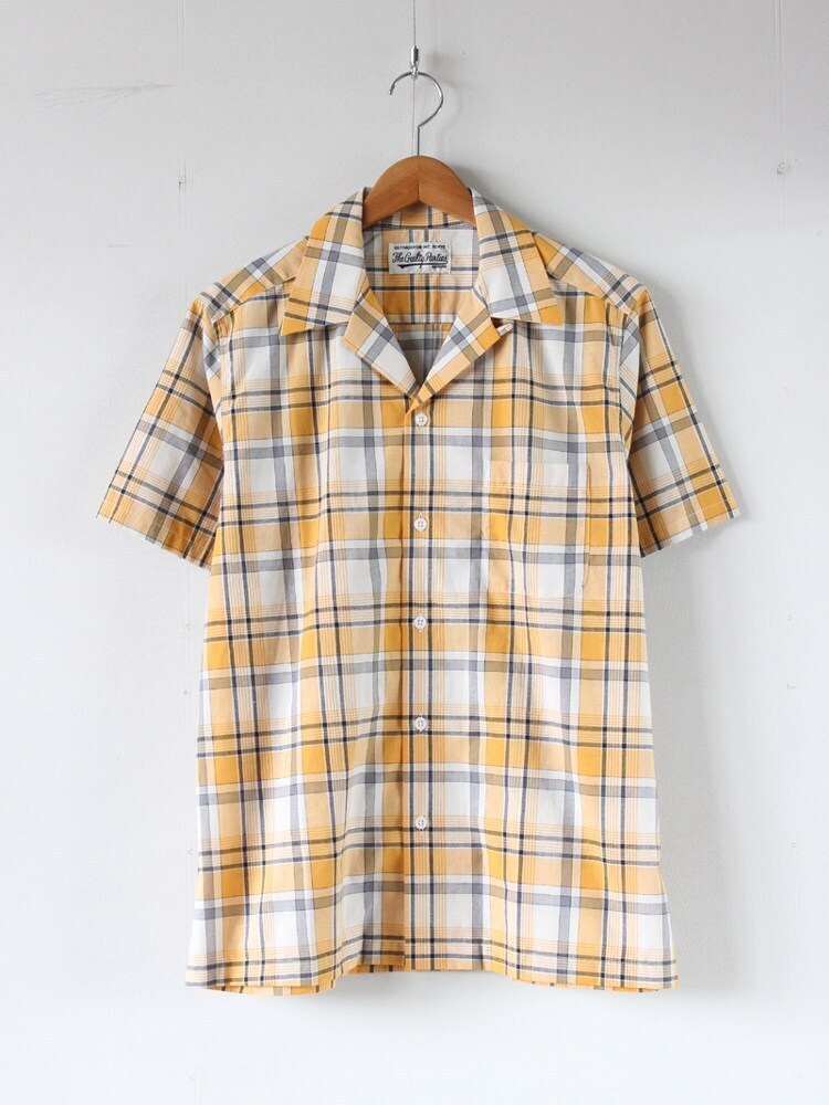 WACKO MARIA MADRAS CHECK OPEN COLLAR SHIRT
