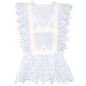 Self-Portrait Embroidered Frill Top
