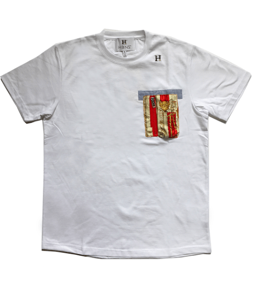 HBNS MILITARY SCALF POCKET S/SL Tee. WHITE / M