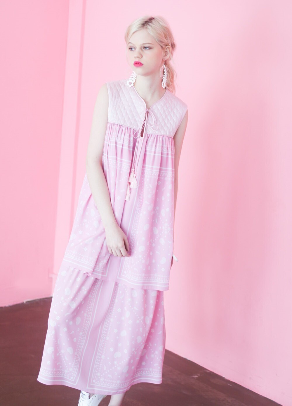 FLEAMADONNA 17SS BANDANA PRINTED QUILTED DRESS