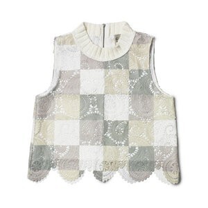 Sea New York モザイク柄プリント ペイズリー レース タンクトップ