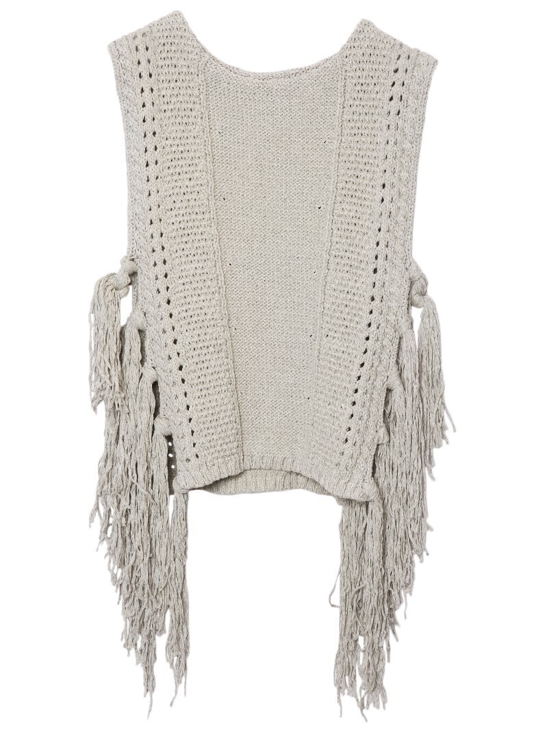 AMERI SUMMER KNIT FRINGE TOP