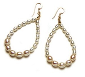 MIQUILA 【MQ390】MIQUILA / 淡水パールフープドロップピアス