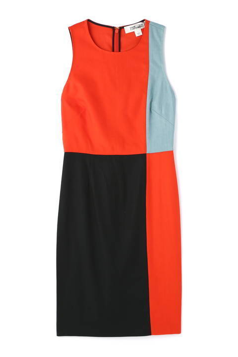 DIANE von FURSTENBERG Sleeveless Paneled Tailored Dress
