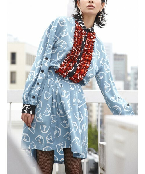 PAMEO POSE THREE GODS PATTERN DRESS