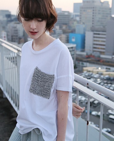 sneeuw ニットポケットTシャツ